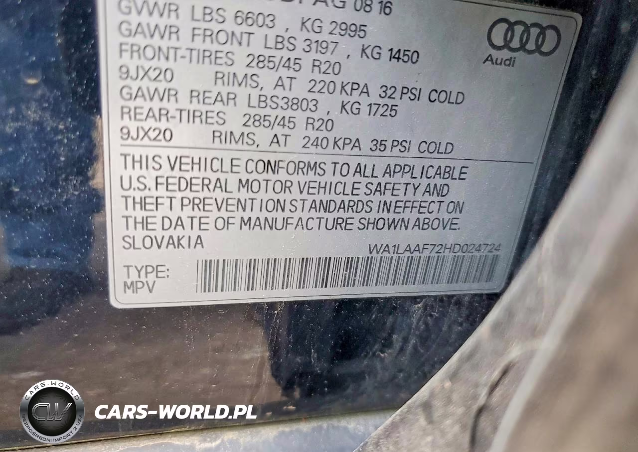 2017 Audi Q7 Premium Plus VIN:WA1LAAF72HD024724 - 13