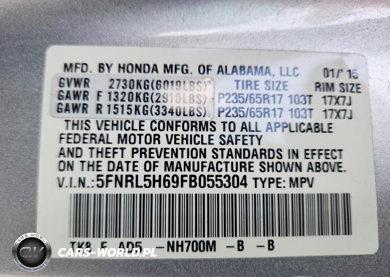 2015 Honda Odyssey Exl VIN:5FNRL5H69FB055304 - 14