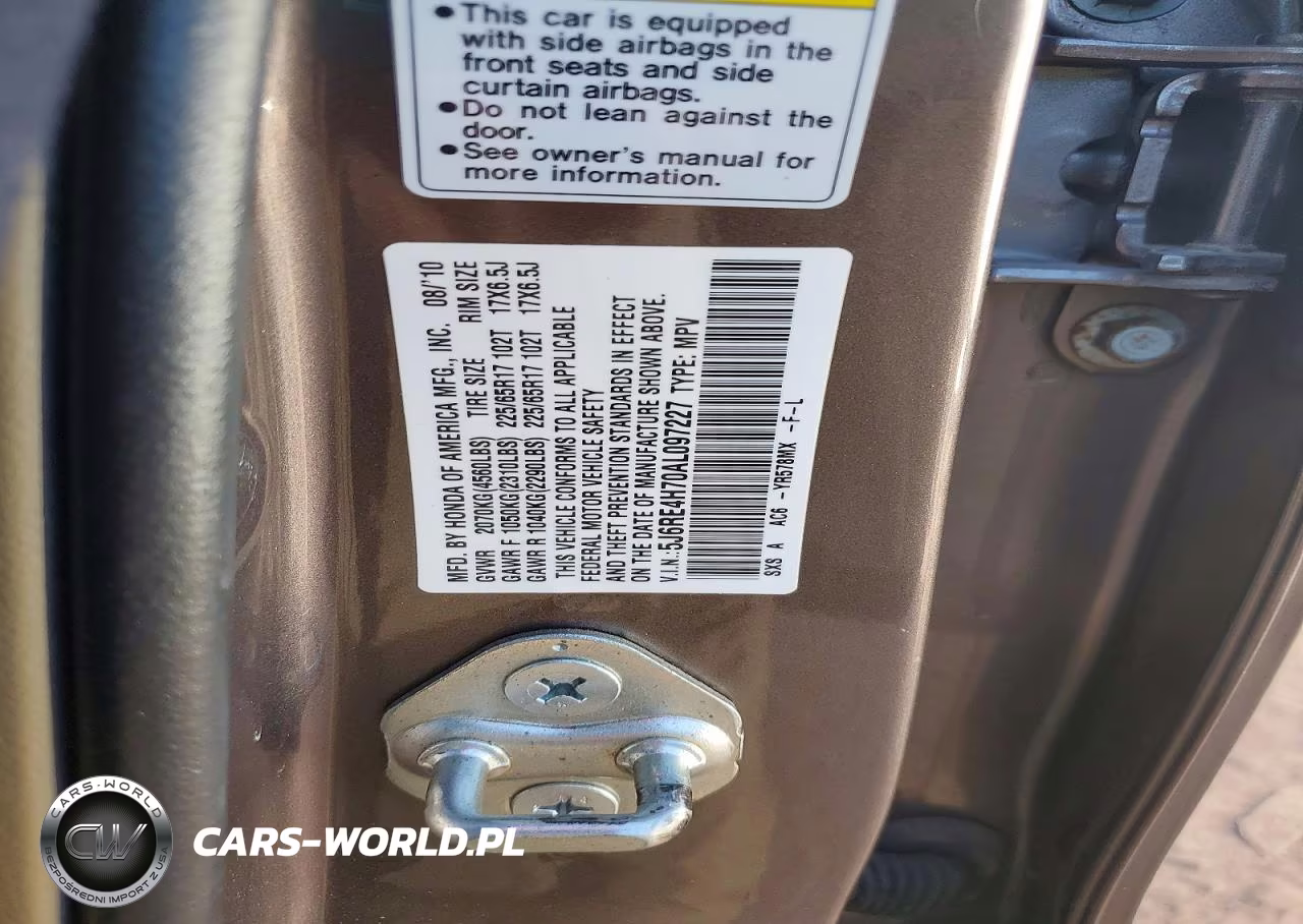 2010 Honda Cr-V Exl VIN:5J6RE4H70AL097227 - 13