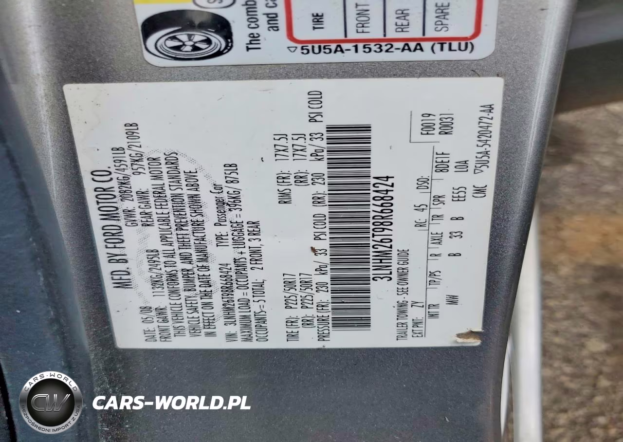 2008 Lincoln Mkz VIN:3LNHM26T98R668424 - 12