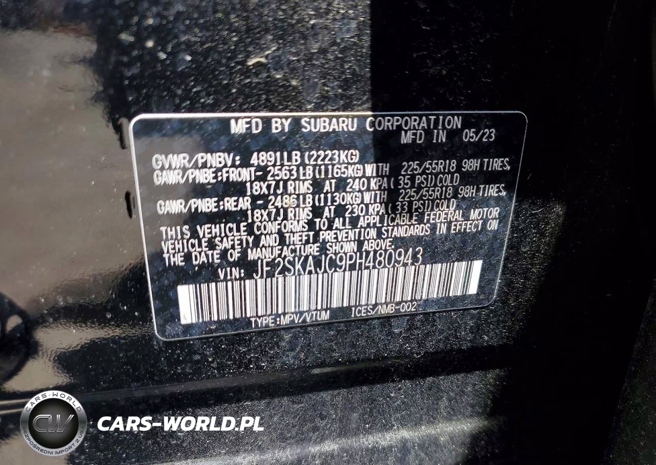 2023 Subaru Forester Sport VIN:JF2SKAJC9PH480943 - 12
