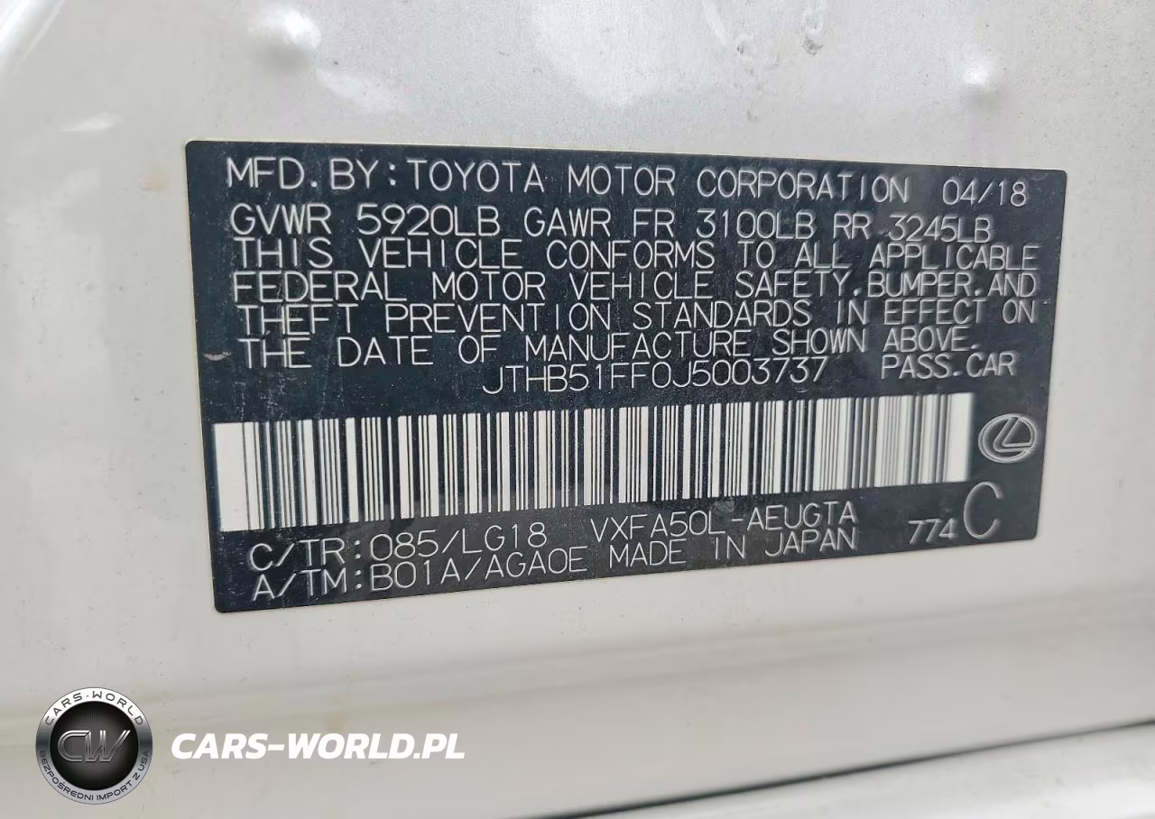 2018 Lexus Ls 500 VIN:JTHB51FF0J5003737 - 12