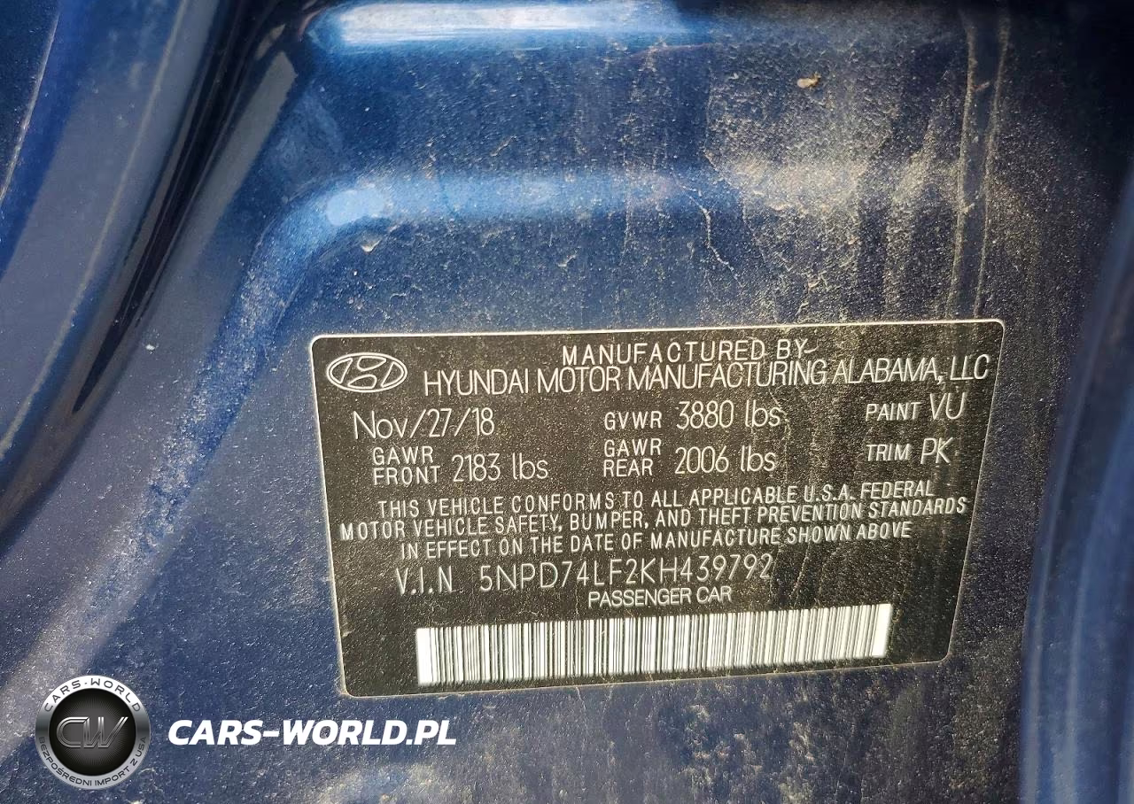 2019 Hyundai Elantra Se VIN:5NPD74LF2KH439792 - 12