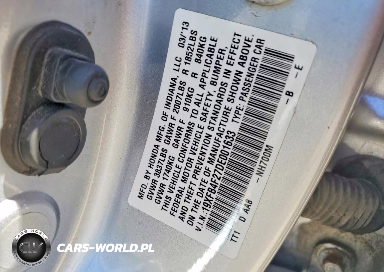 2013 Honda Civic Hybrid VIN:19XFB4F27DE001633 - 13
