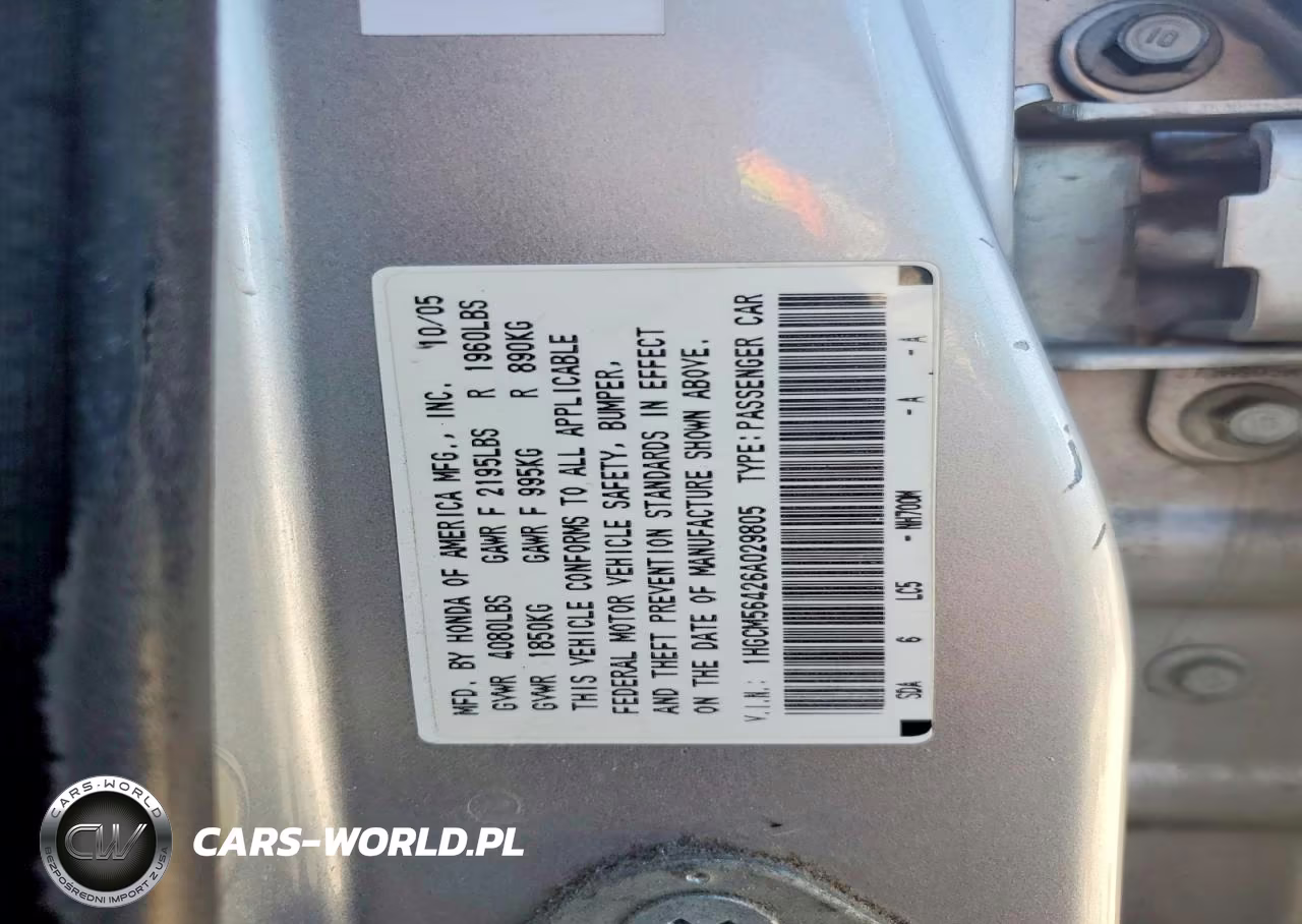 2006 Honda Accord Lx VIN:1HGCM56426A029805 - 12