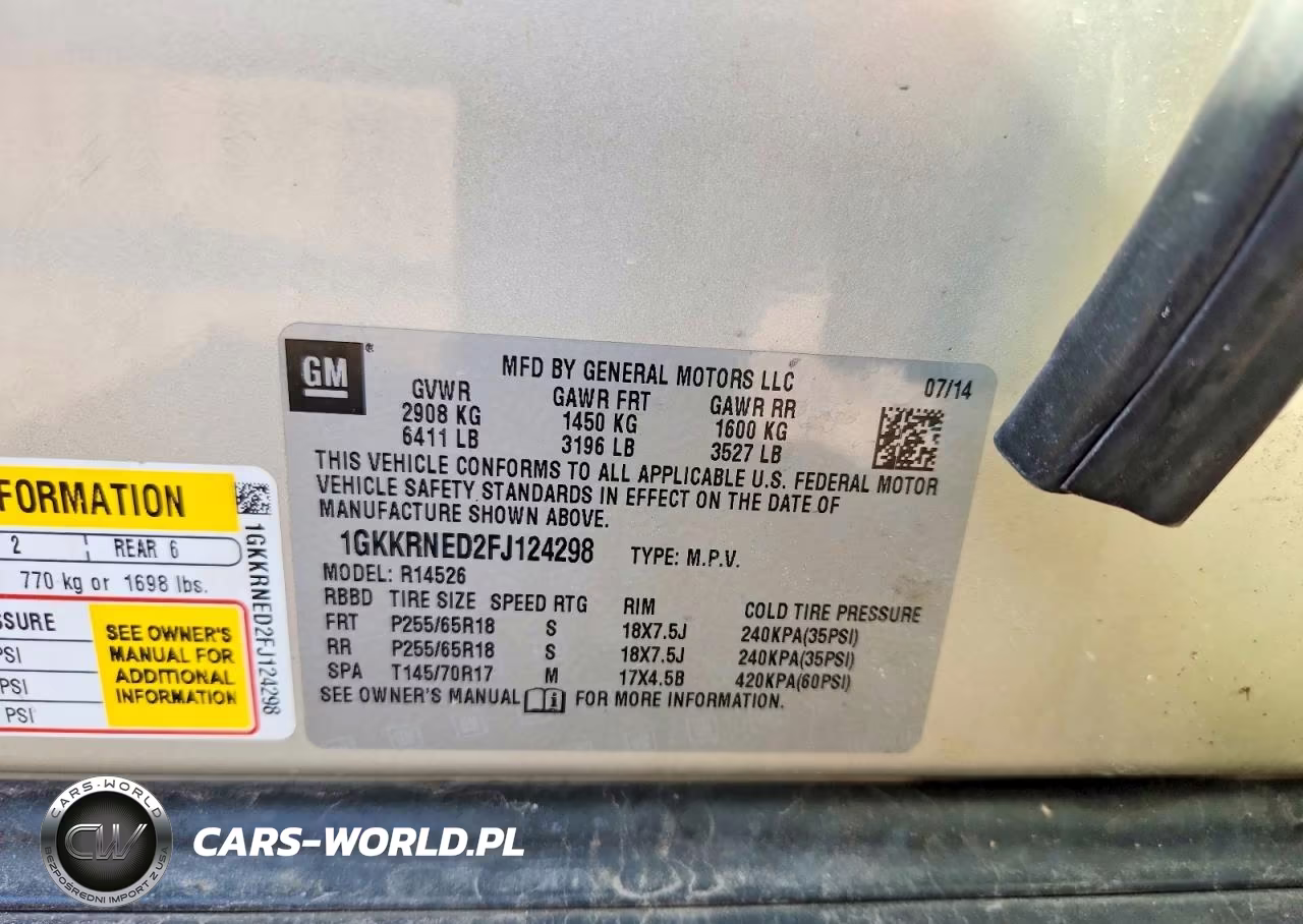 2015 GMC Acadia Sle VIN:1GKKRNED2FJ124298 - 13
