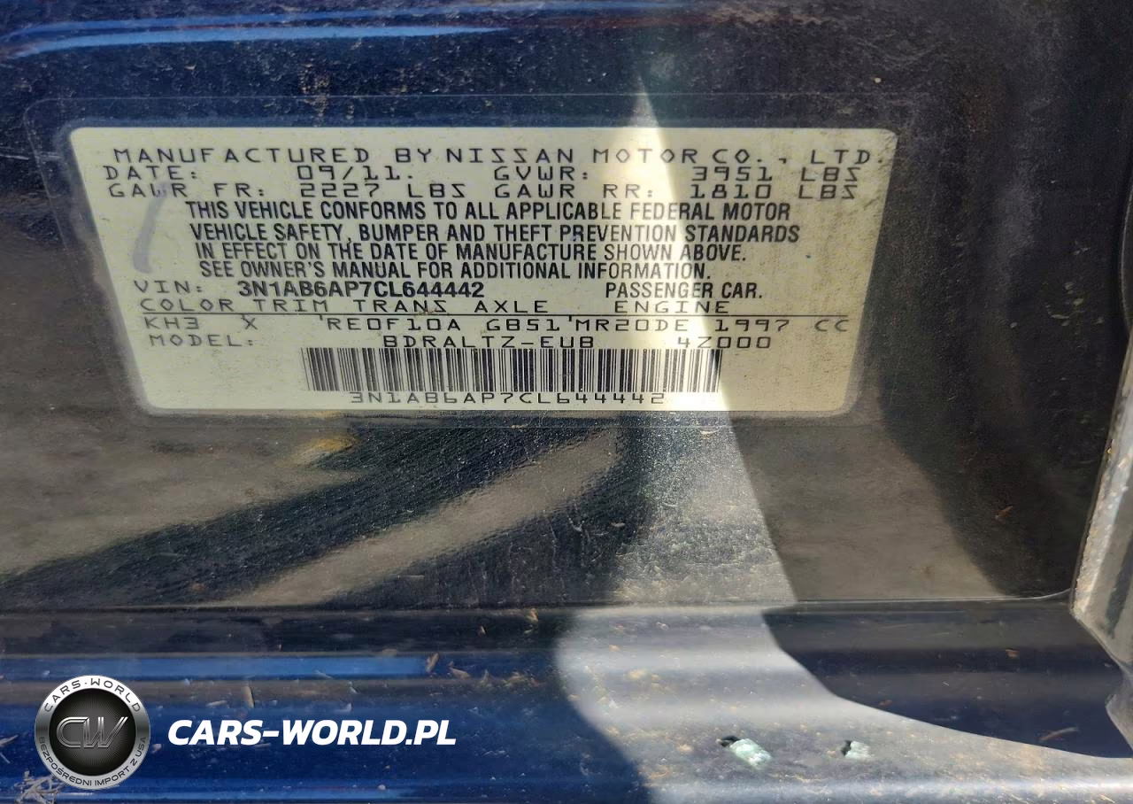 2012 Nissan Sentra 2.0 VIN:3N1AB6AP7CL644442 - 13