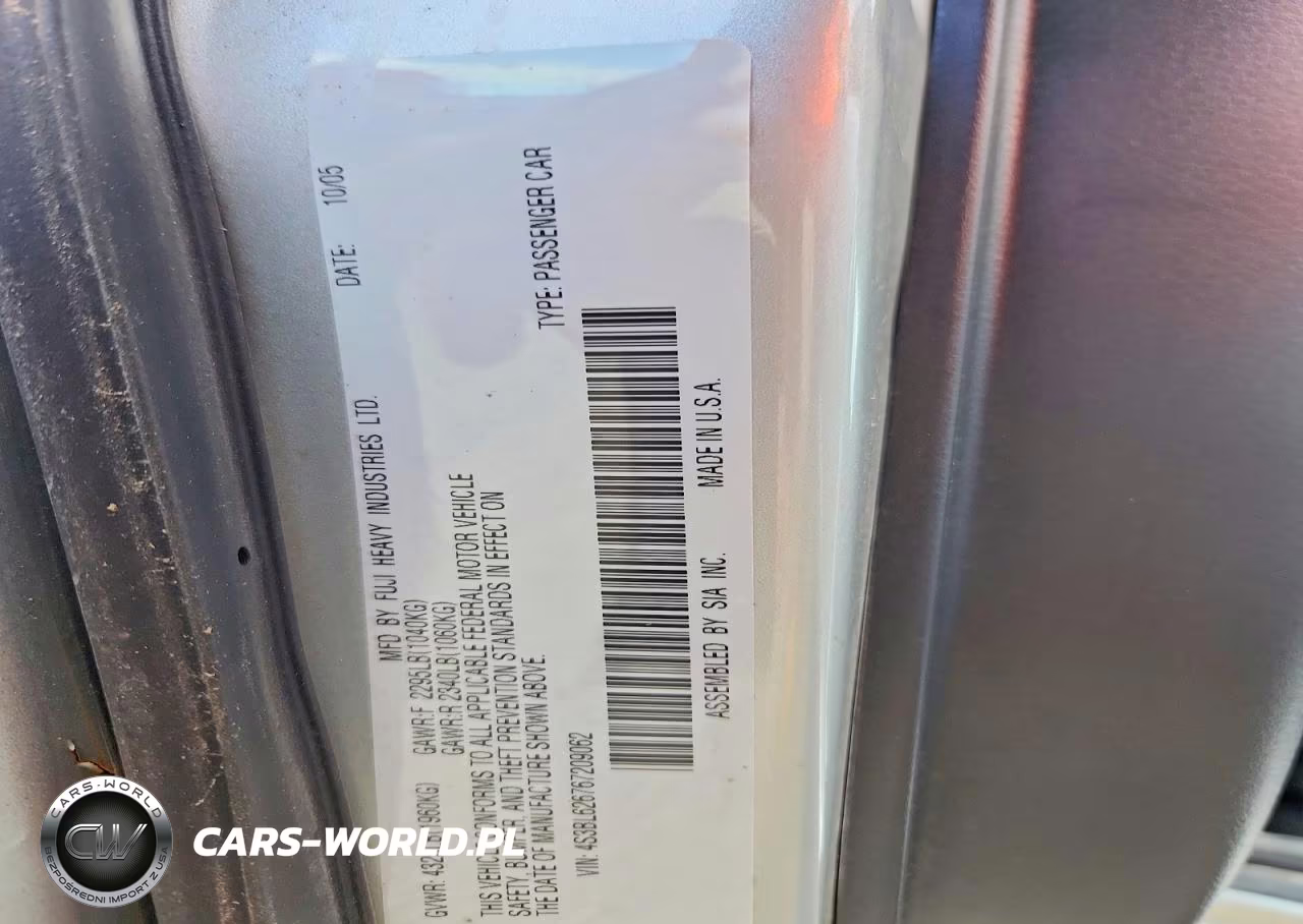 2006 Subaru Legacy 2.5I Limited VIN:4S3BL626767209062 - 12