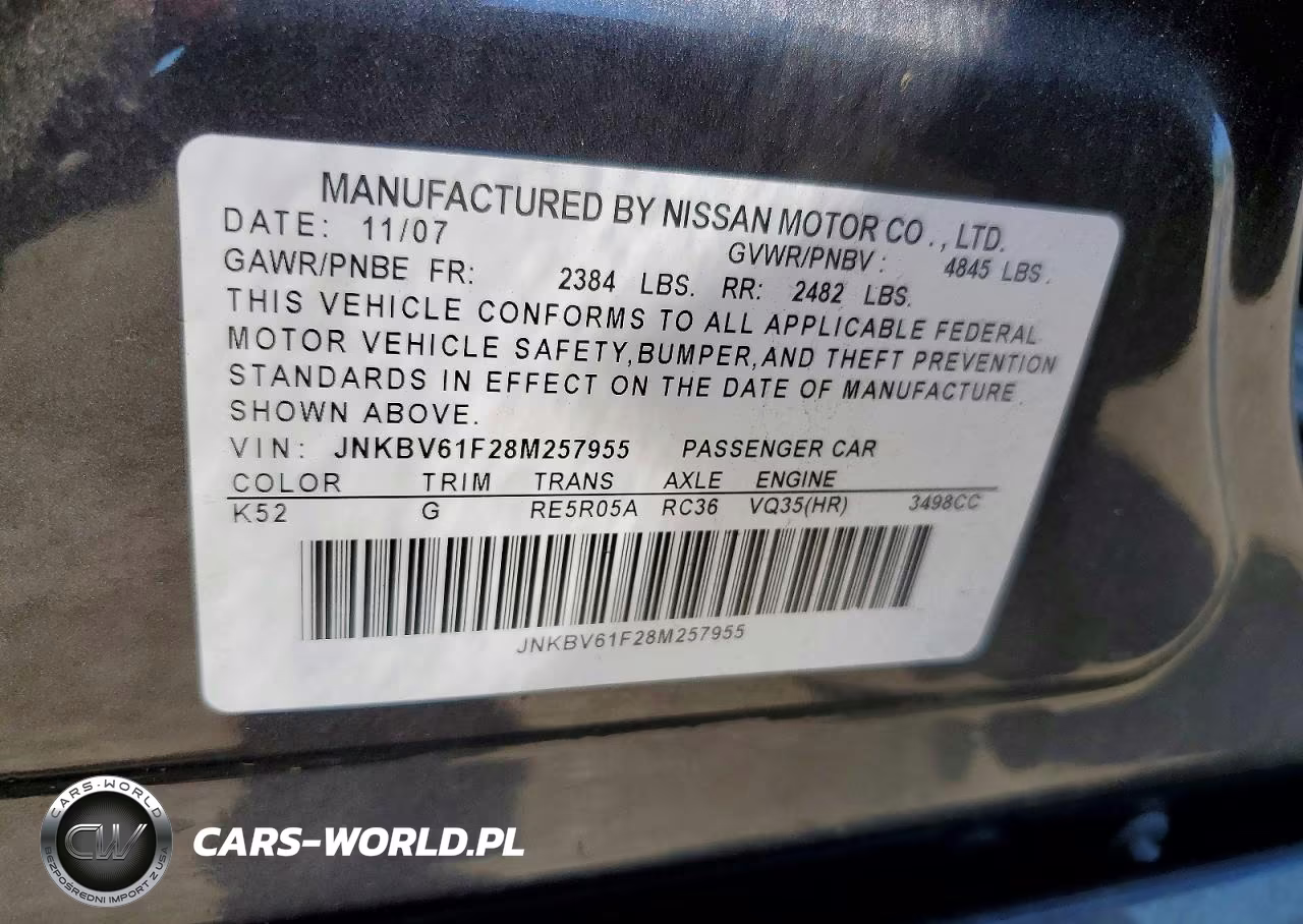 2008 Infiniti G35 X VIN:JNKBV61F28M257955 - 12