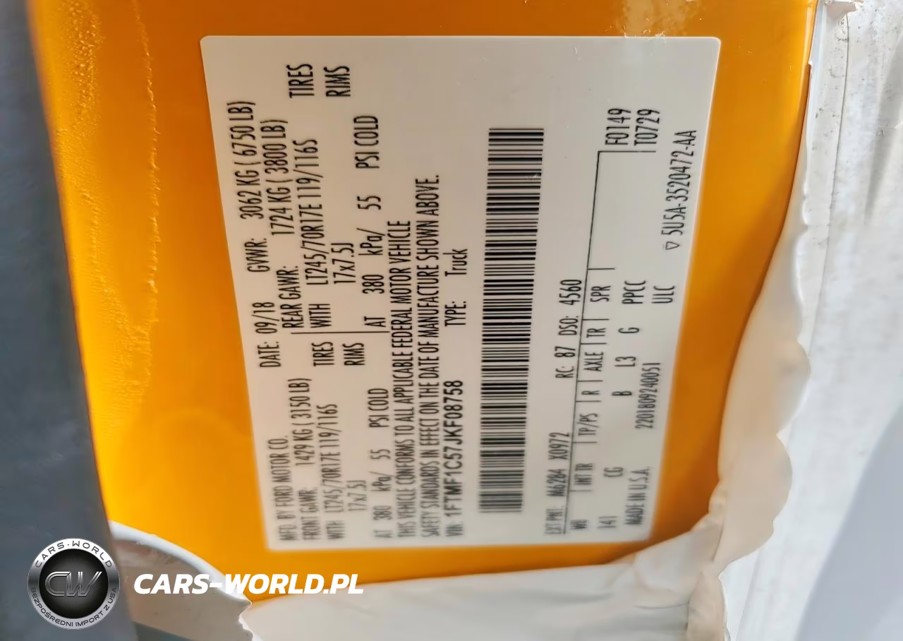 2018 Ford F150 VIN:1FTMF1C57JKF08758 - 12