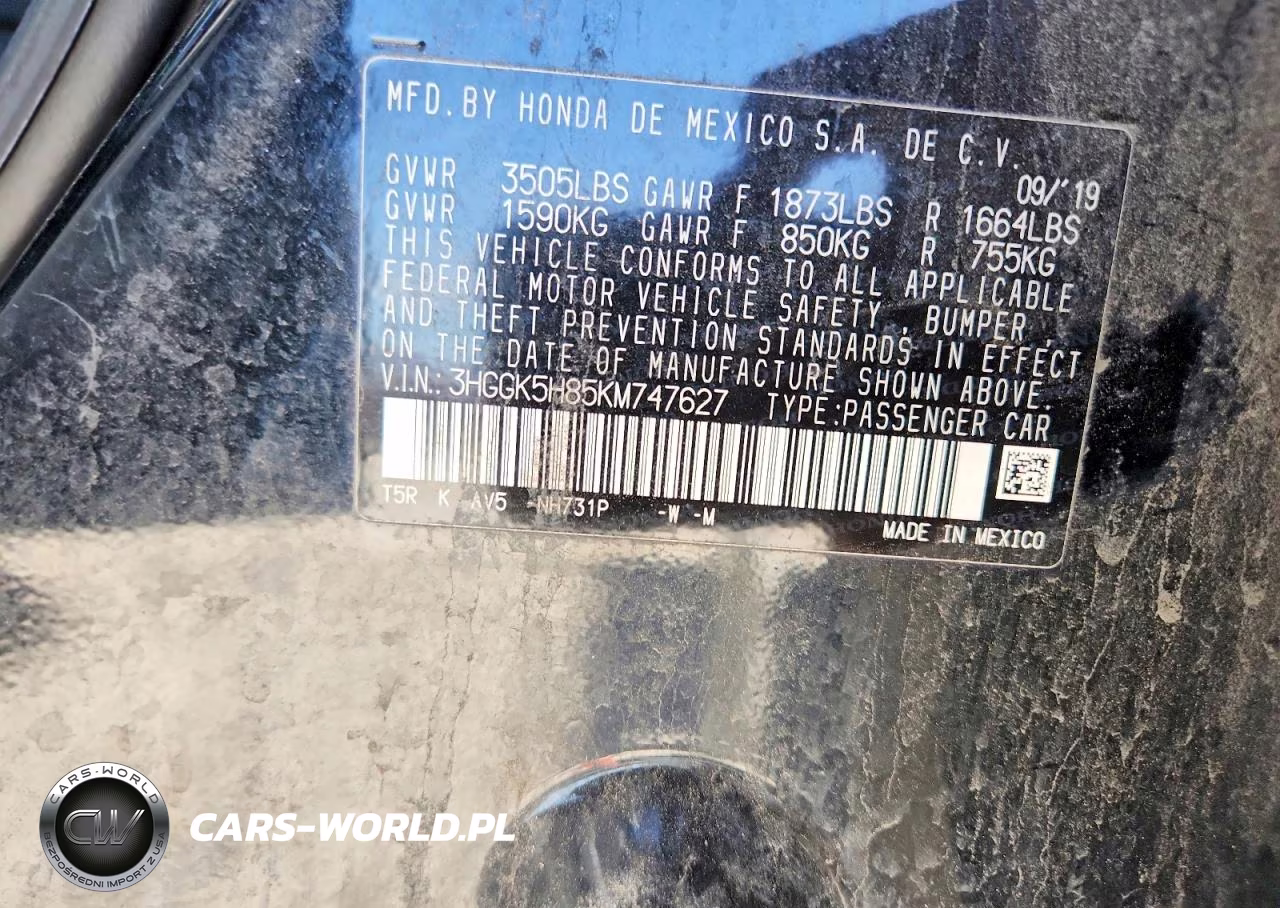 2019 Honda Fit Ex VIN:3HGGK5H85KM747627 - 12
