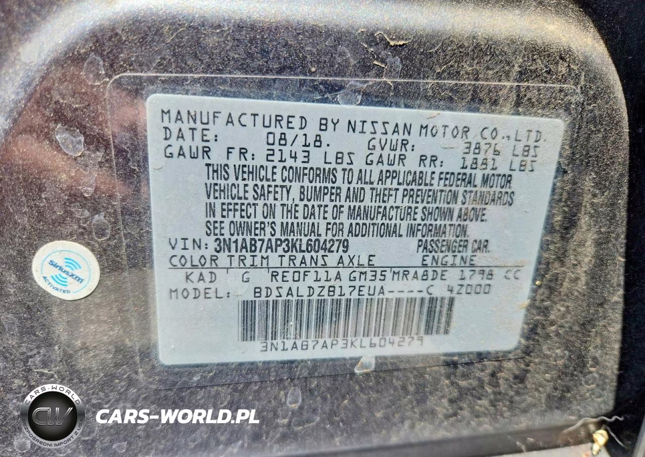 2019 Nissan Sentra Sv VIN:3N1AB7AP3KL604279 - 12