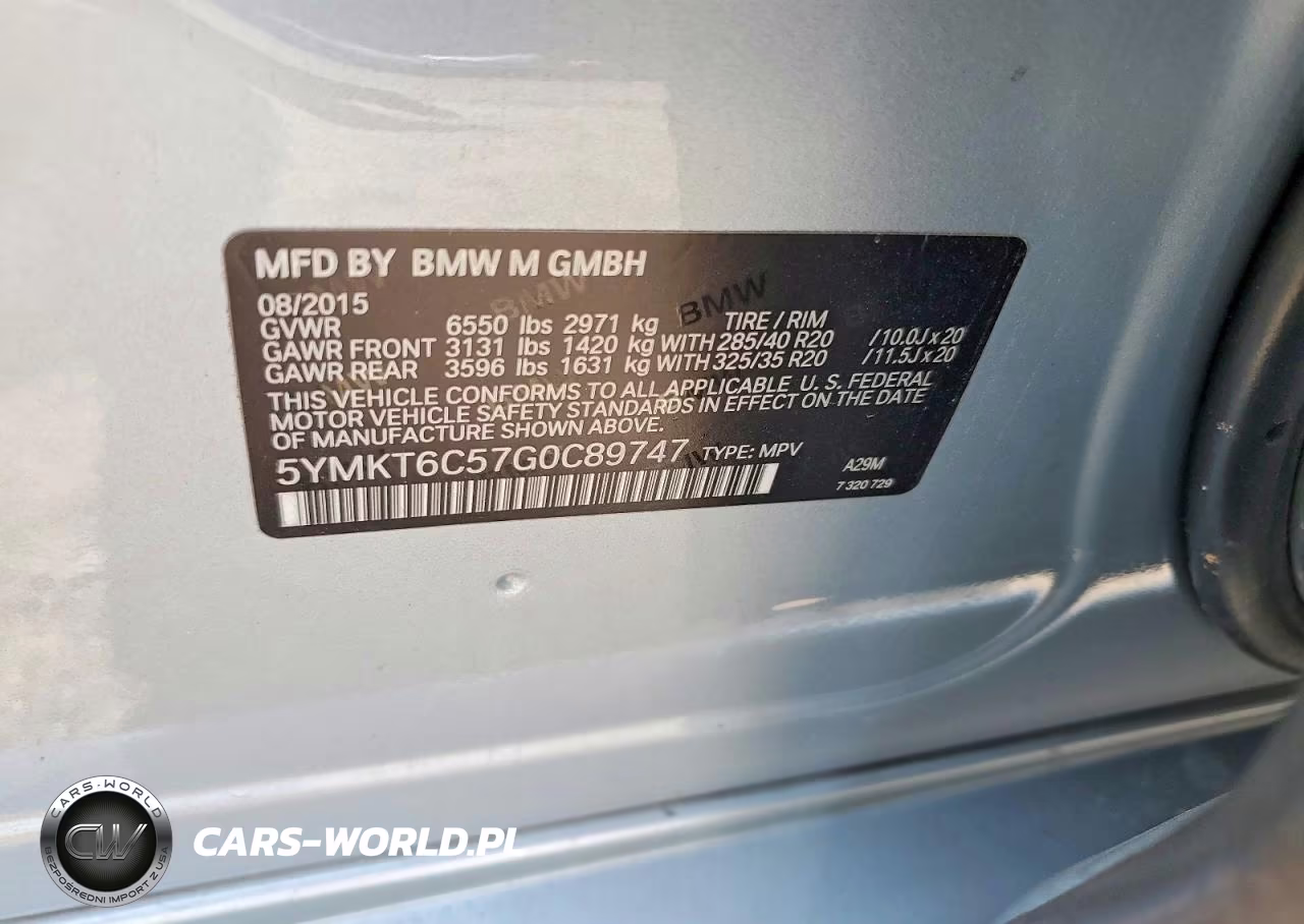 2016 BMW X5 M VIN:5YMKT6C57G0C89747 - 13