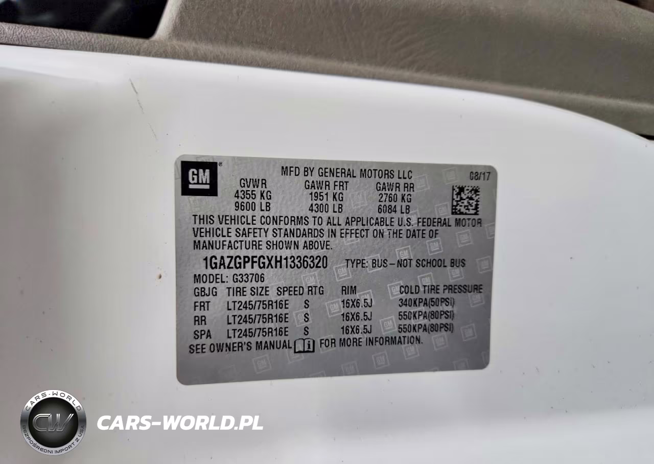 2017 Chevrolet Express G3500 Lt VIN:1GAZGPFGXH1336320 - 13