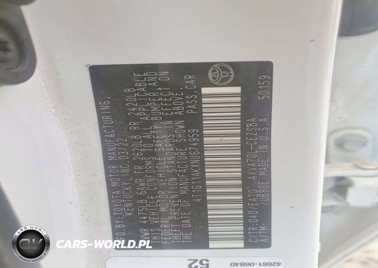 2022 Toyota Camry Se VIN:4T1G11AKXNU674959 - 13