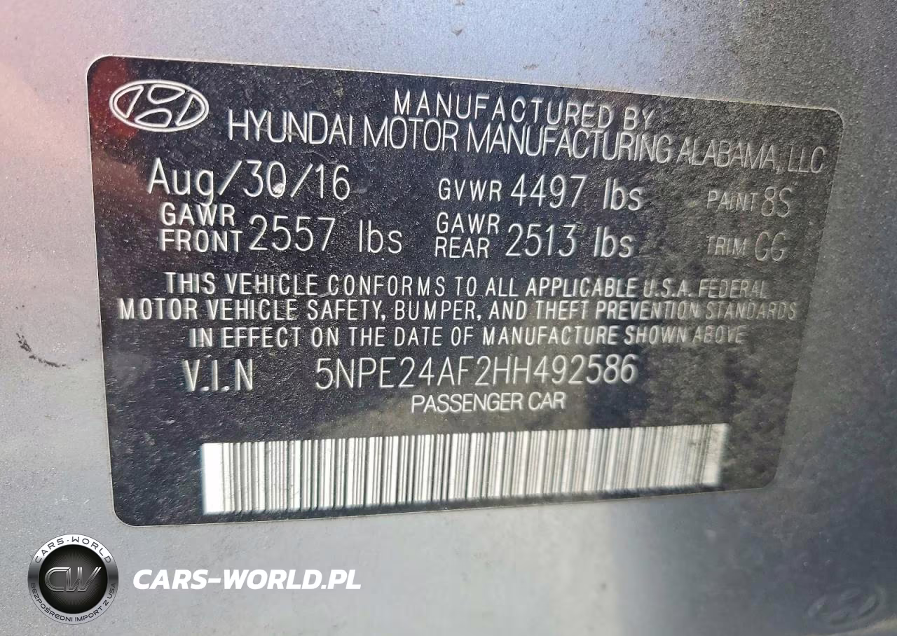 2017 Hyundai Sonata Se VIN:5NPE24AF2HH492586 - 11