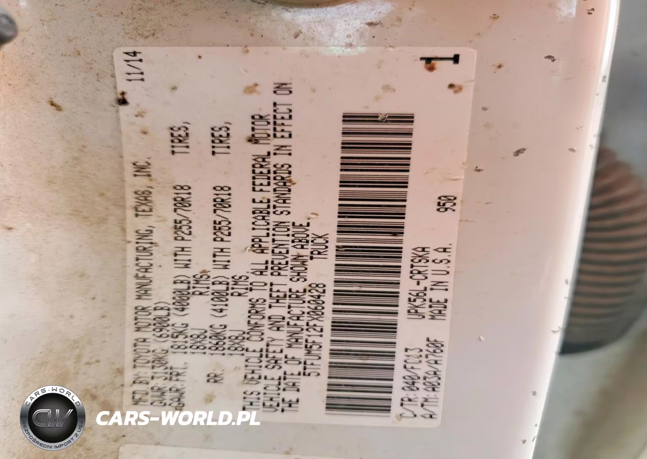2015 Toyota Tundra Sr5 VIN:5TFUM5F12FX060428 - 12