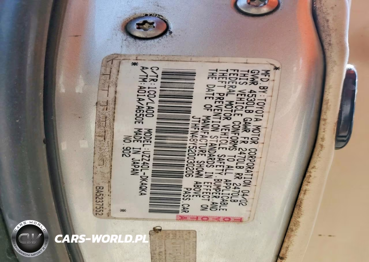 2002 Lexus Sc 430 VIN:JTHFN48Y520030206 - 12