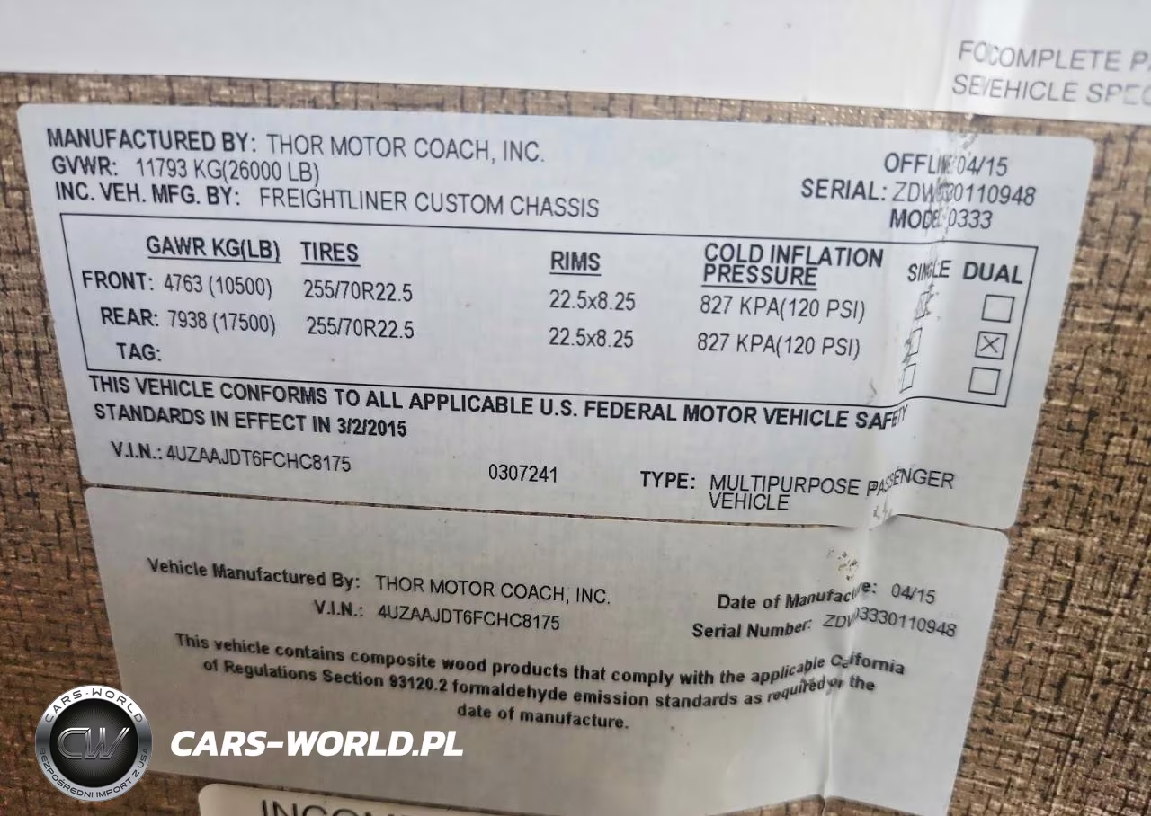 2015 Freightliner Chassis Xc VIN:4UZAAJDT6FCHC8175 - 10