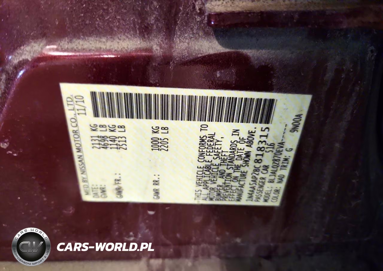 2011 Nissan Maxima 3.5 S VIN:1N4AA5AP2BC818315 - 12