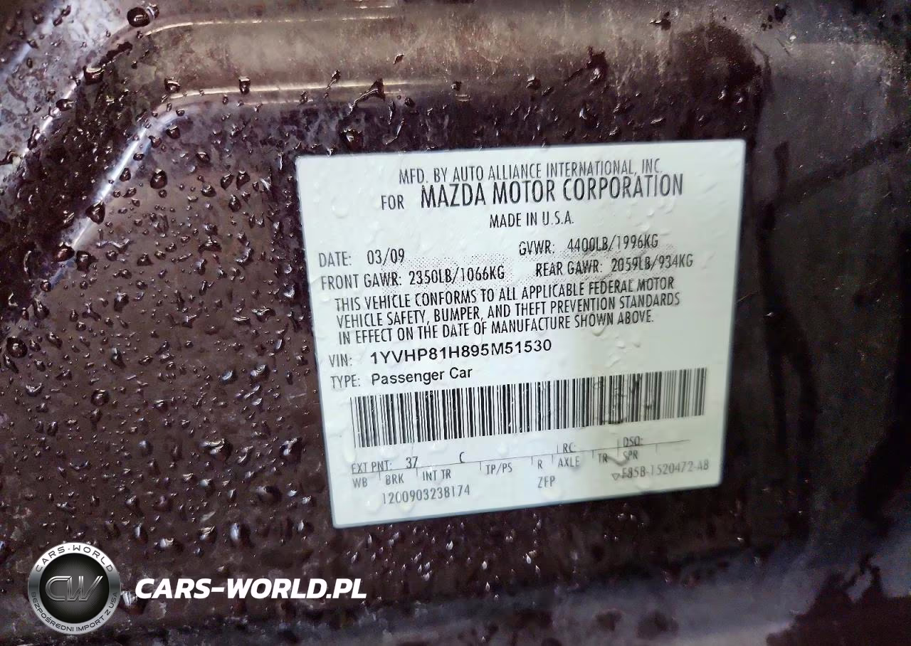 2009 Mazda 6 I VIN:1YVHP81H895M51530 - 12