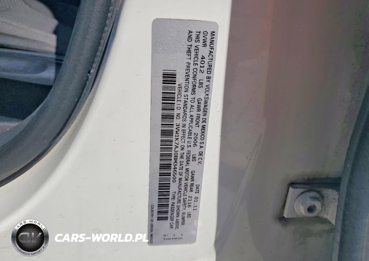 2011 Volkswagen Jetta Base 4D Sedan VIN:3VW1K7AJ0BM346500 - 12
