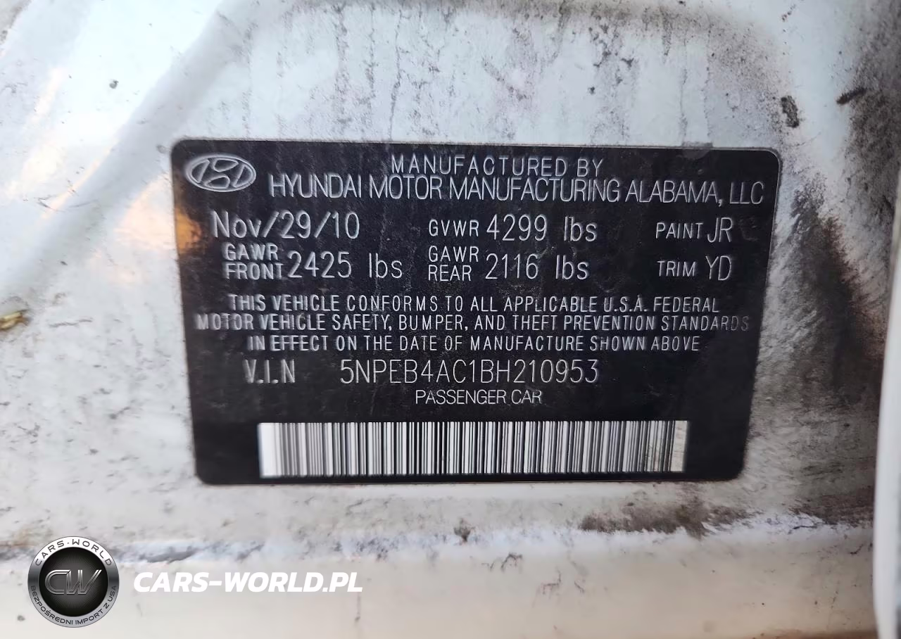 2011 Hyundai Sonata Gls VIN:5NPEB4AC1BH210953 - 13