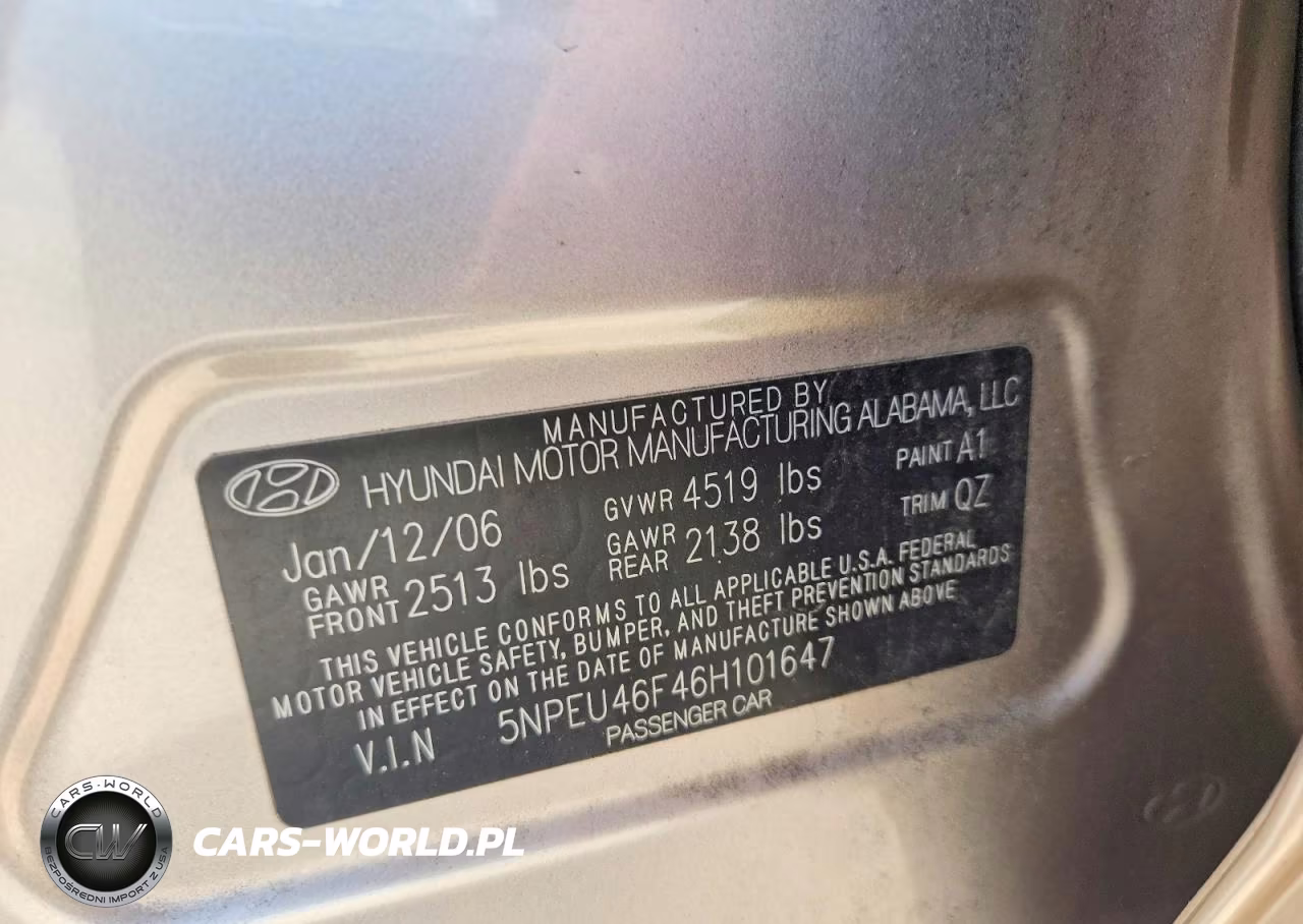 2006 Hyundai Sonata Gls V6 VIN:5NPEU46F46H101647 - 12
