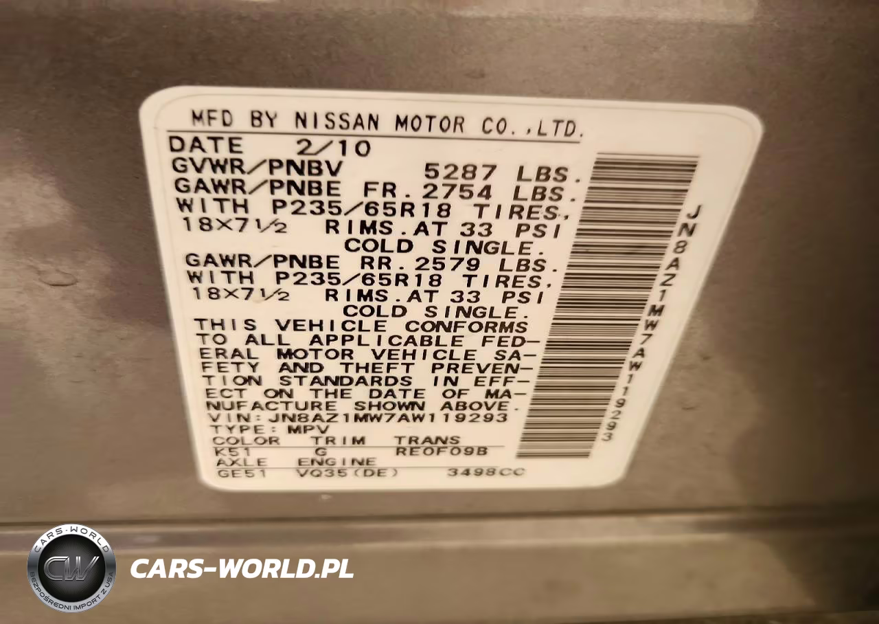 2010 Nissan Murano S VIN:JN8AZ1MW7AW119293 - 13