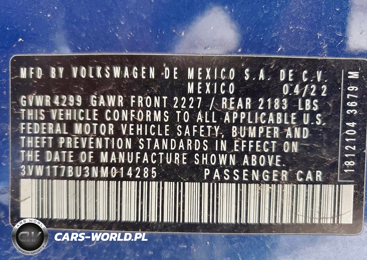 2022 Volkswagen Jetta Gli Autobahn VIN:3VW1T7BU3NM014285 - 12