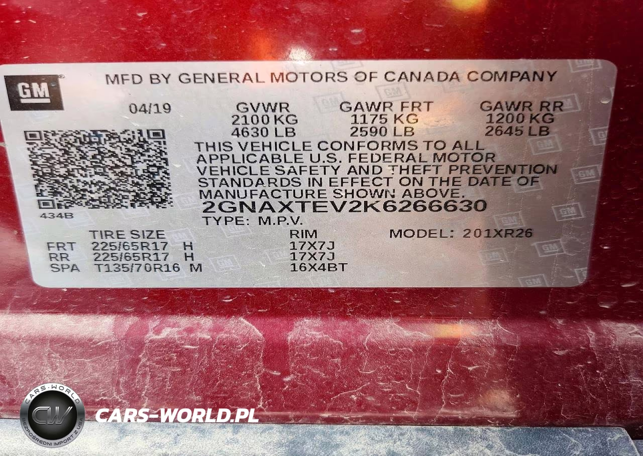 2019 Chevrolet Equinox Lt VIN:2GNAXTEV2K6266630 - 12