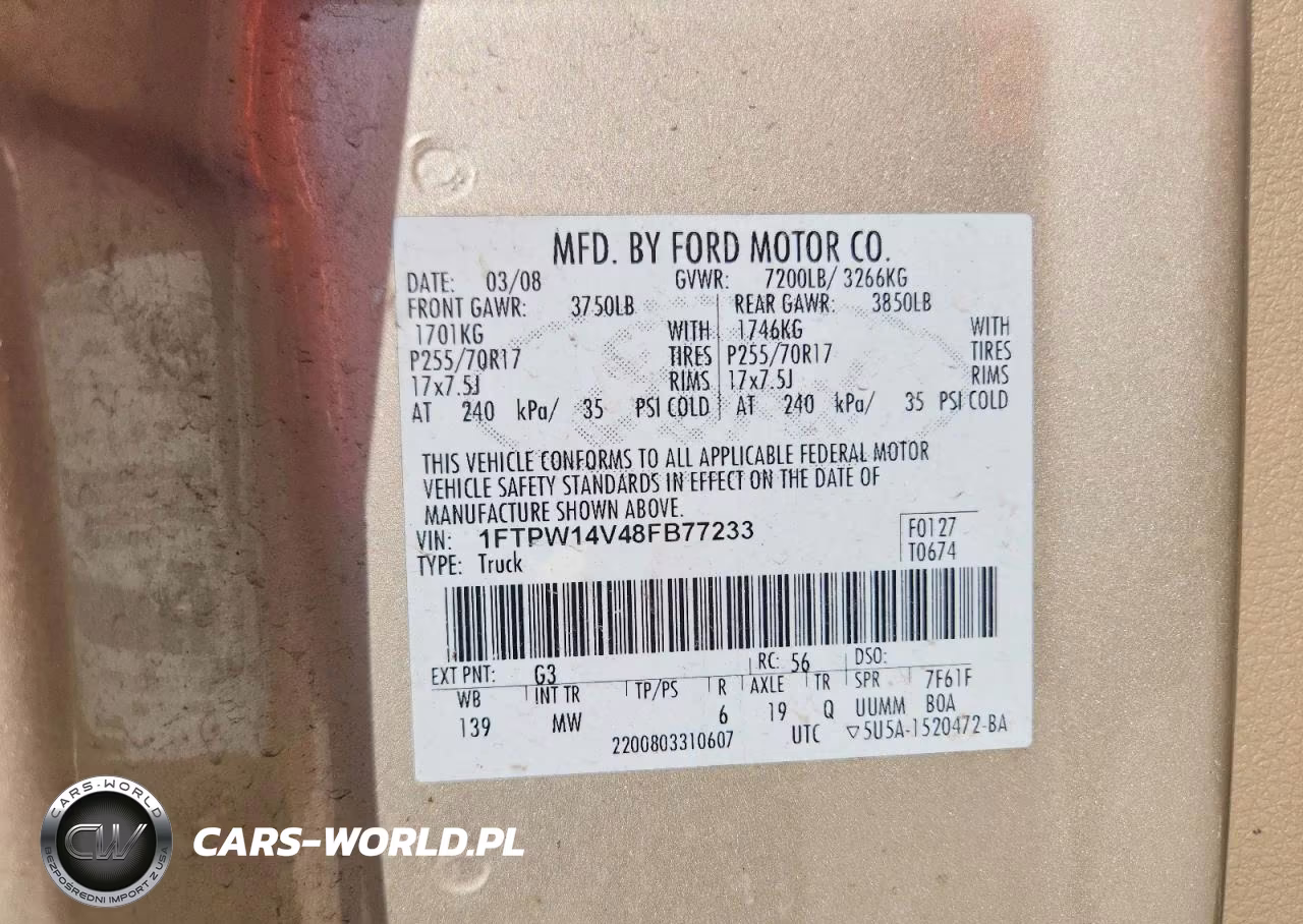2008 Ford F150 Supercrew VIN:1FTPW14V48FB77233 - 13