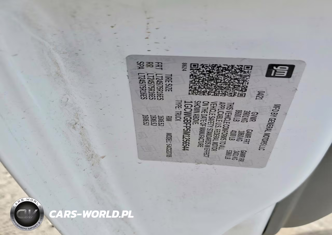 2021 Chevrolet Express G2500 Delivery Van VIN:1GCWGBFP5M1256544 - 13