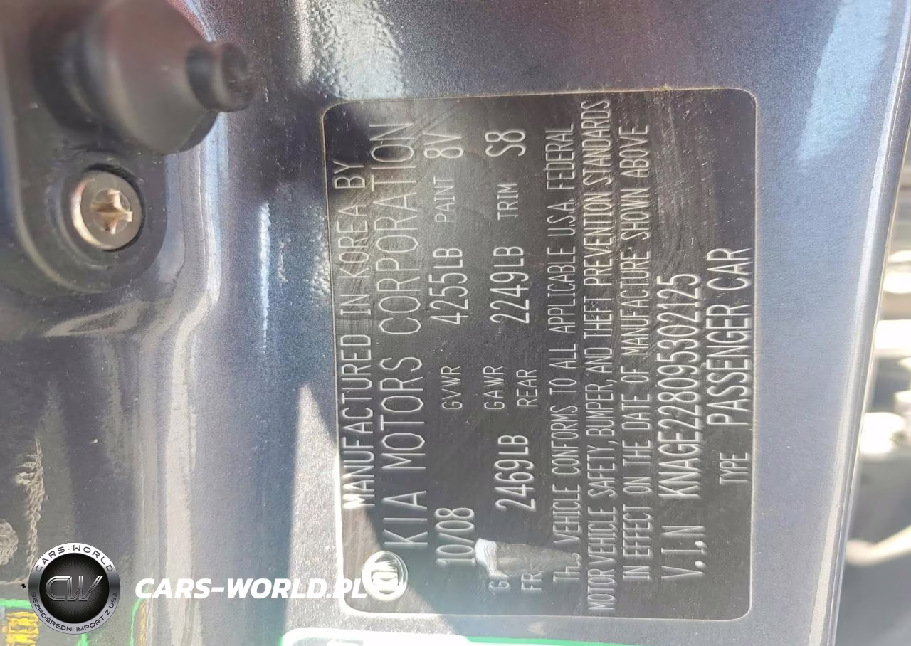 2009 Kia Optima Lx VIN:KNAGE228095302125 - 12