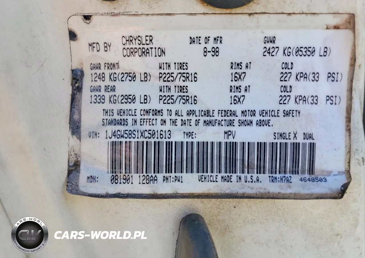 1999 Jeep Grand Cherokee Laredo VIN:1J4GW58S1XC501613 - 13