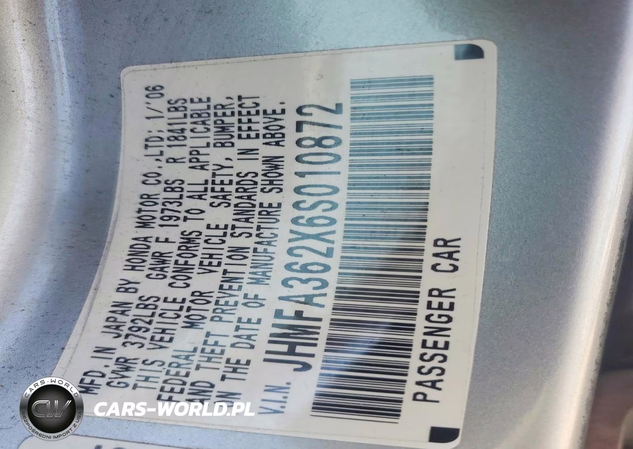 2006 Honda Civic Hybrid VIN:JHMFA362X6S010872 - 12