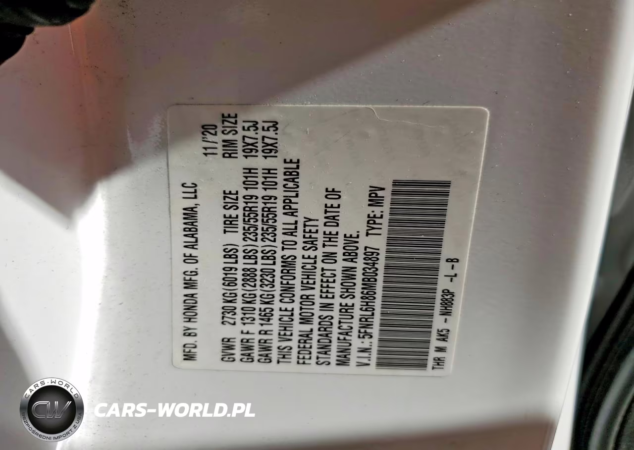 2021 Honda Odyssey Touring VIN:5FNRL6H86MB034897 - 13