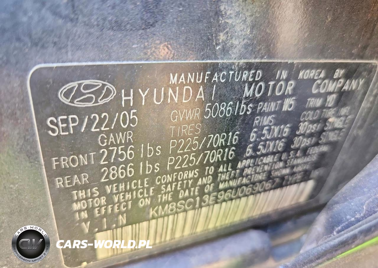 2006 Hyundai Santa Fe Gls VIN:KM8SC13E96U069067 - 12