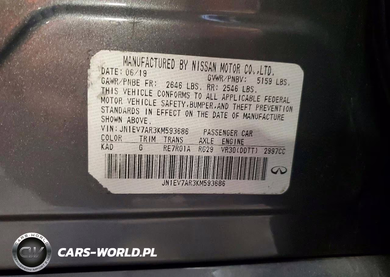 2019 Infiniti Q50 3.0T Luxe VIN:JN1EV7AR3KM593686 - 12