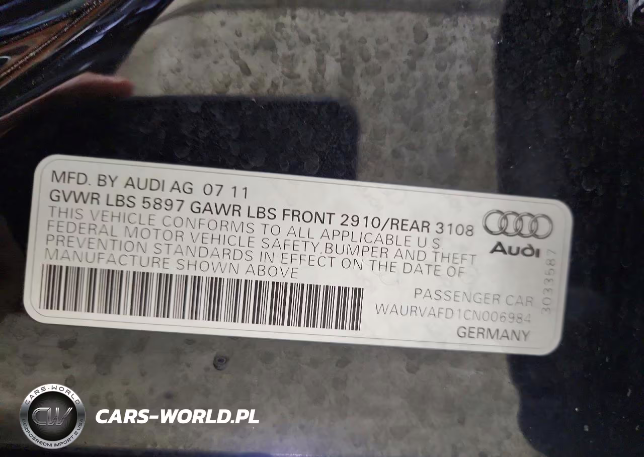 2012 Audi A8 L Quattro VIN:WAURVAFD1CN006984 - 12
