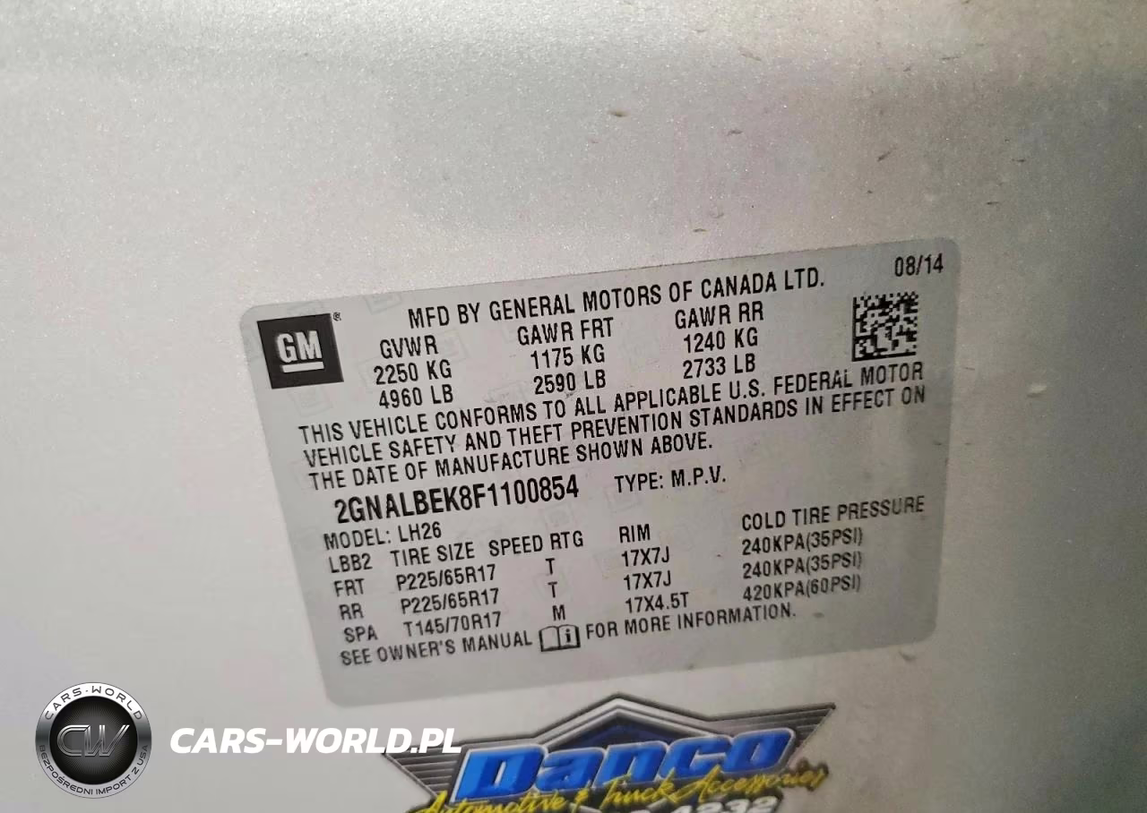 2015 Chevrolet Equinox Lt VIN:2GNALBEK8F1100854 - 13