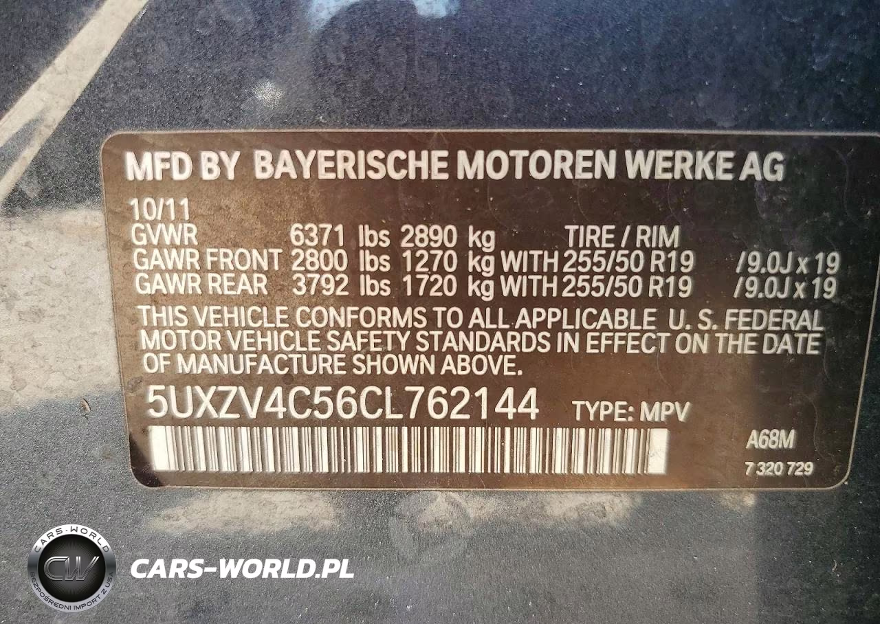 2012 BMW X5 xDrive35I VIN:5UXZV4C56CL762144 - 13