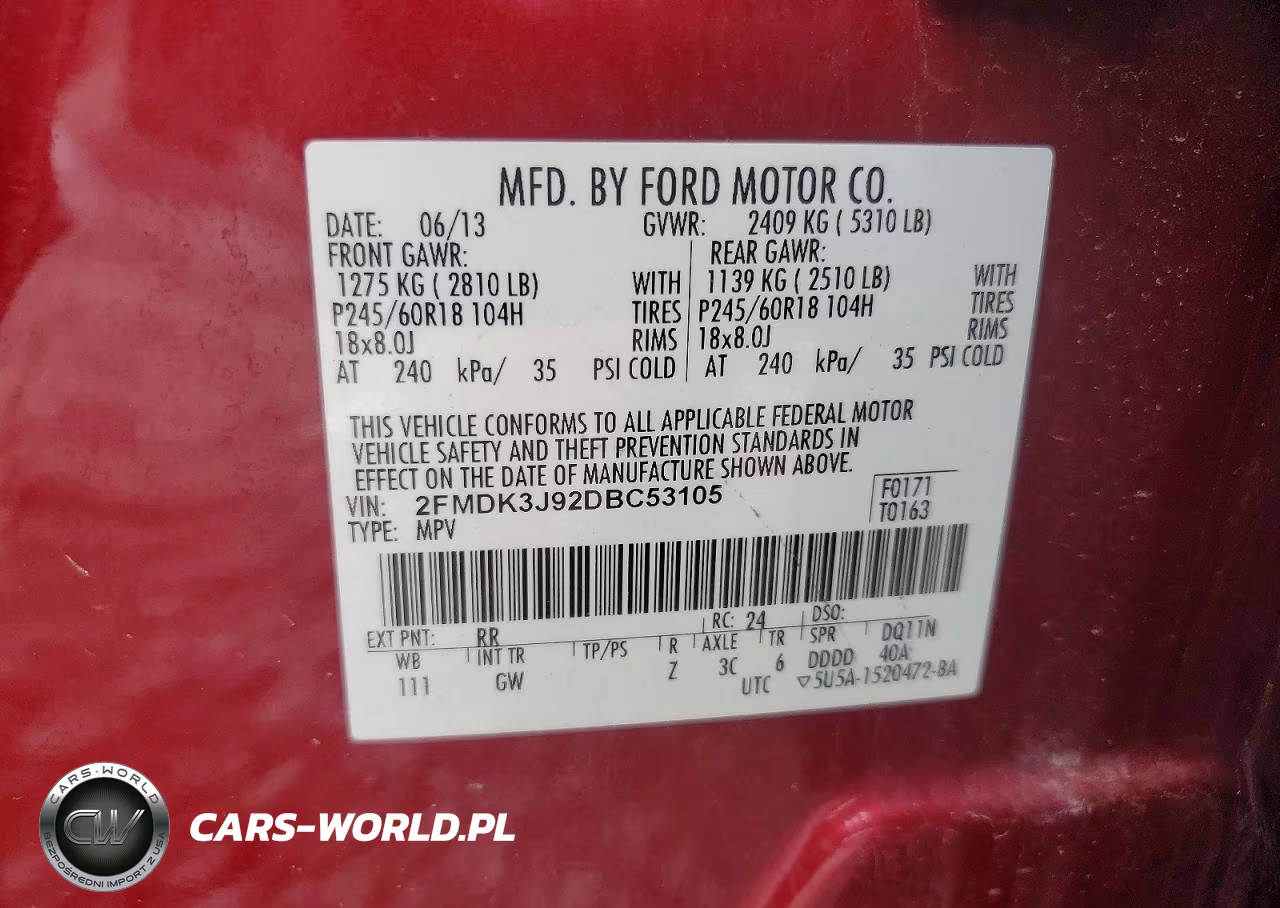 2013 Ford Edge Sel VIN:2FMDK3J92DBC53105 - 13