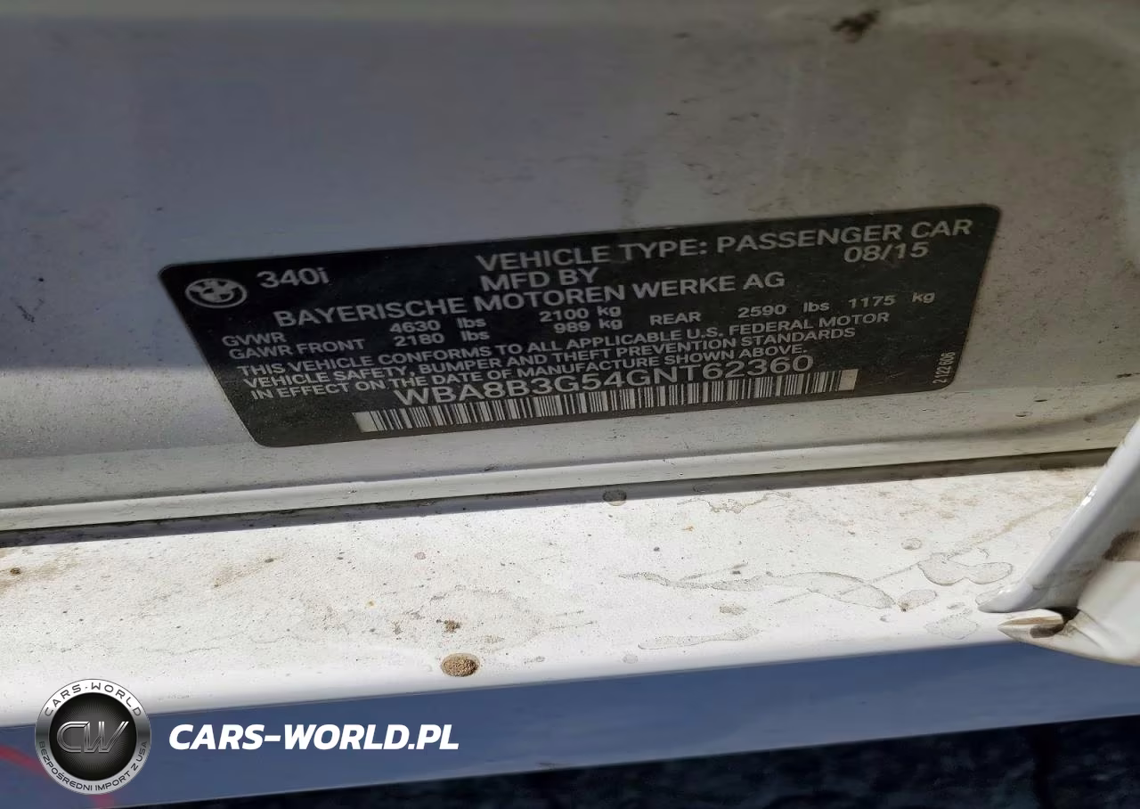 2016 BMW 340 I VIN:WBA8B3G54GNT62360 - 12
