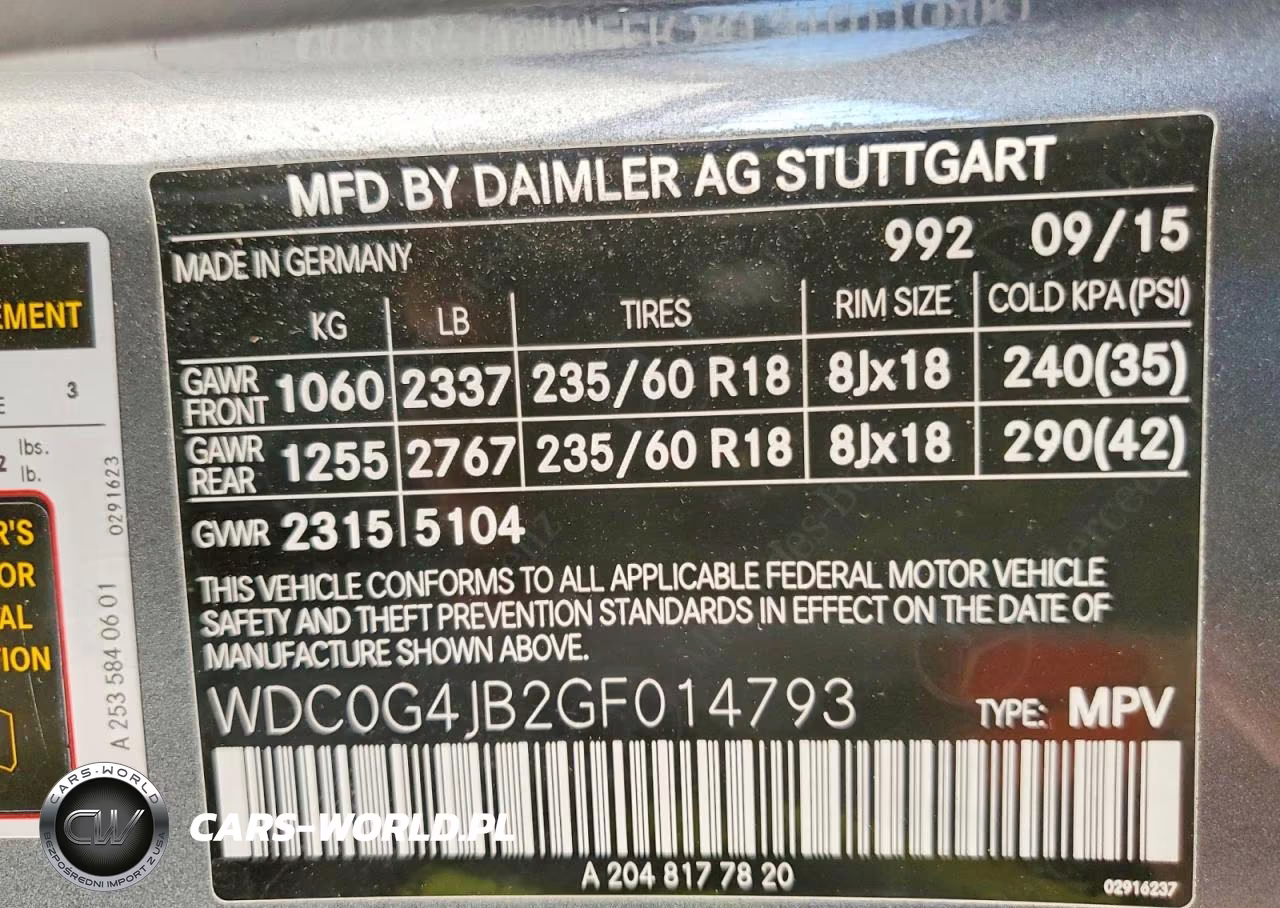2016 Mercedes-Benz Glc 300 VIN:WDC0G4JB2GF014793 - 12
