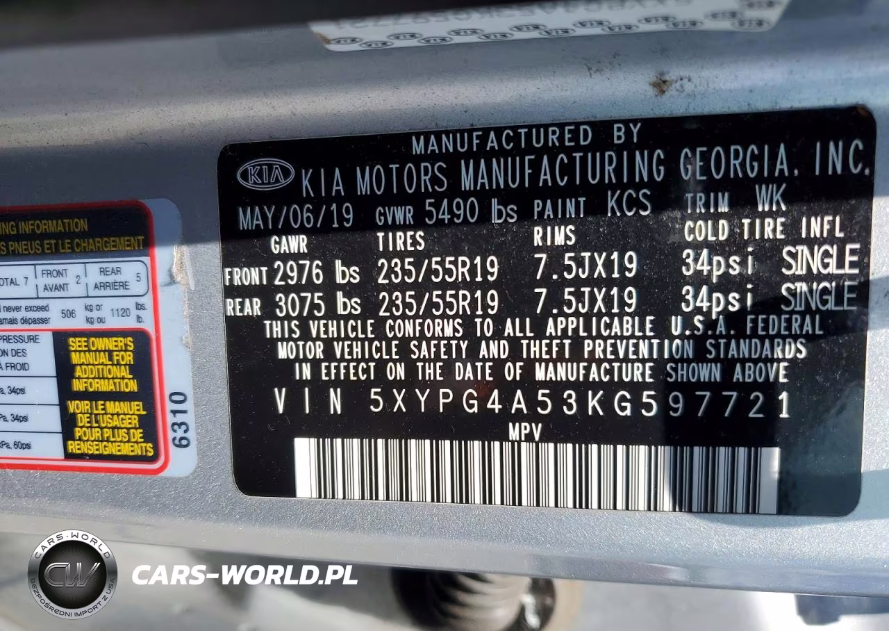 2019 Kia Sorento S V6 VIN:5XYPG4A53KG597721 - 13