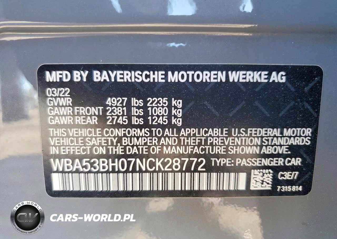 2022 BMW 530 I VIN:WBA53BH07NCK28772 - 12