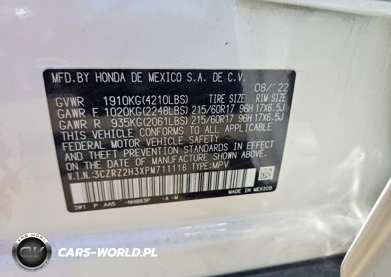 2023 Honda Hr-V Lx VIN:3CZRZ2H3XPM711116 - 13