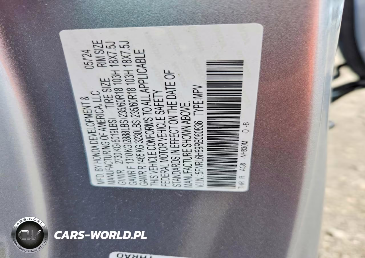 2024 Honda Odyssey Exl VIN:5FNRL6H69RB060836 - 13