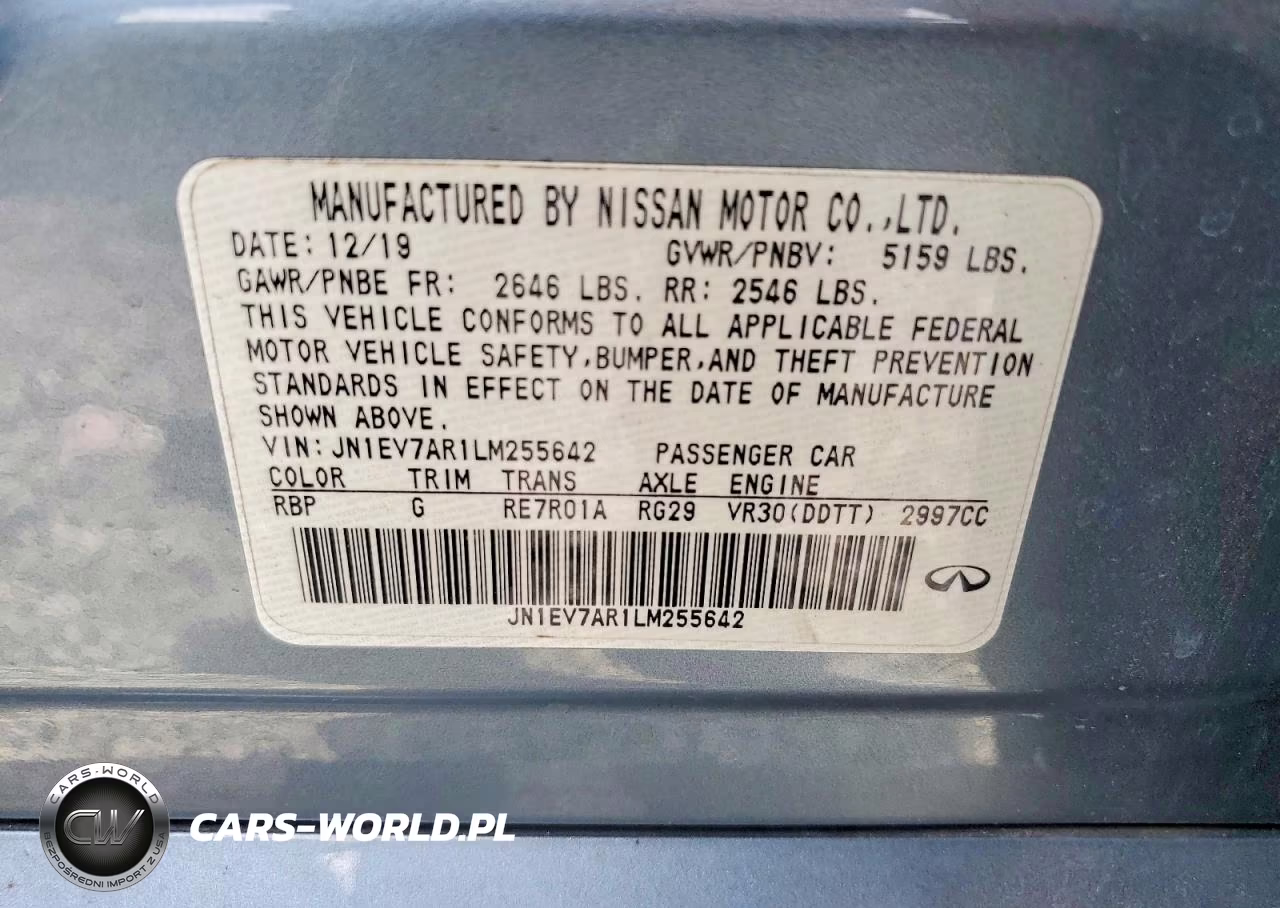 2020 Infiniti Q50 3.0T Luxe VIN:JN1EV7AR1LM255642 - 12